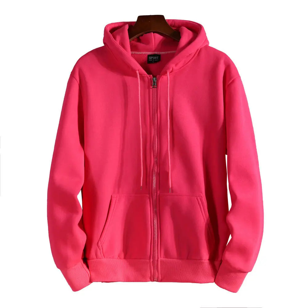 JUMPER Mens Womens Autumn Winter Zip Up Hooded Sweatshirt Casual Sportswear Drop Shoulder Loose Fit Street Fashion