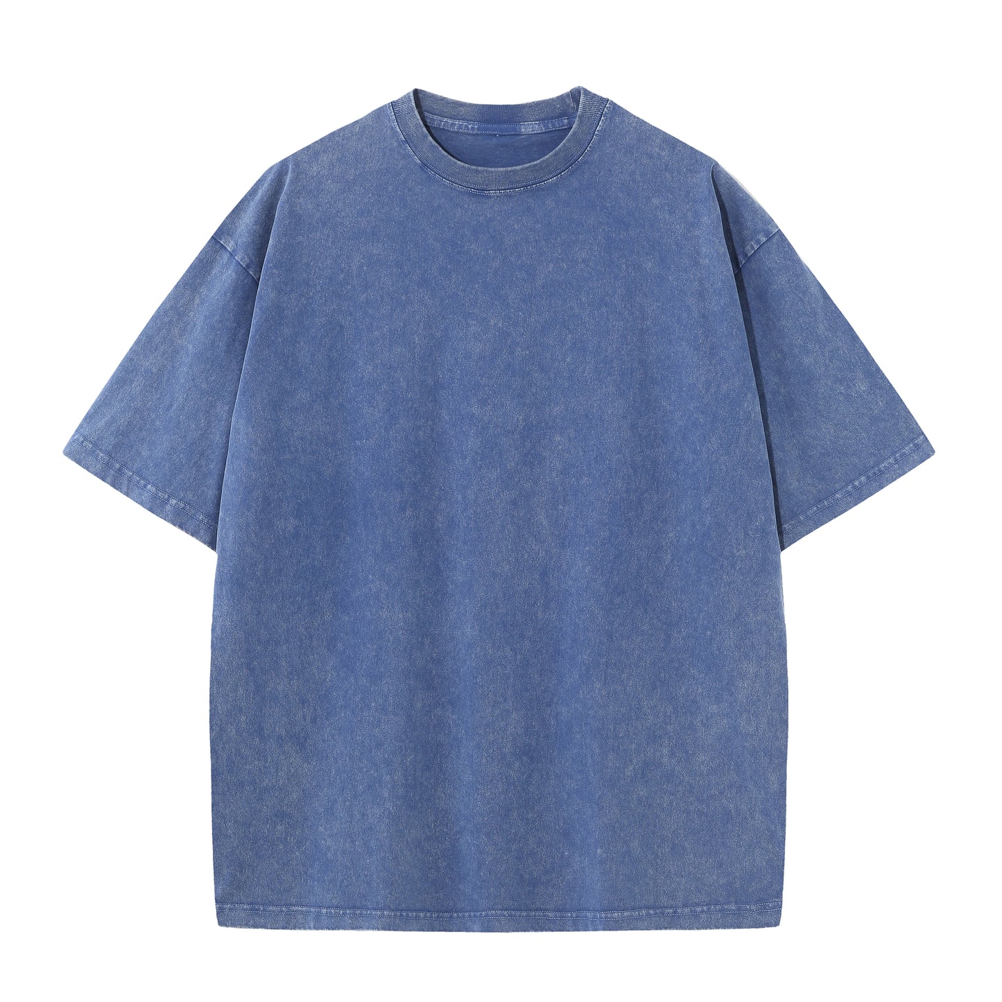 Men Short Sleeve summer pure cotton distressed retro drop shoulder T-shirt solid color loose casual breathable men's casual T-shirt tops