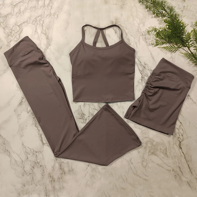 Legging 2 Piece Yoga Clothes Women's Tracksuit Athletic Wear Pilates Fitness Suit Gym Workout Sets Push Up Sports Bra Leggings Suit