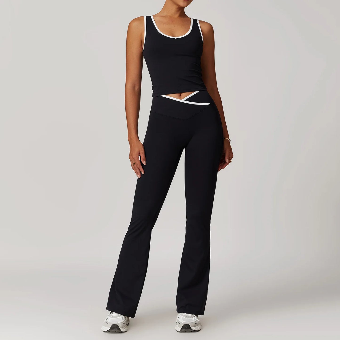 Legging Yoga Set 2 Pieces Workout Outfits Fitness Sportswear Gym Tracksuit High Waist Leggings Sports Bra Athletic Wear Women Clothes