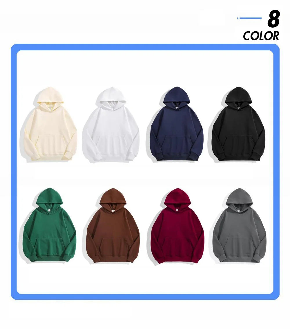 JUMPER Heavy Weight Cotton Plus Velvet Hooded Sweater Men Thickened Tight Polar Fleece Pullover Hoodie Women Sweatshirt