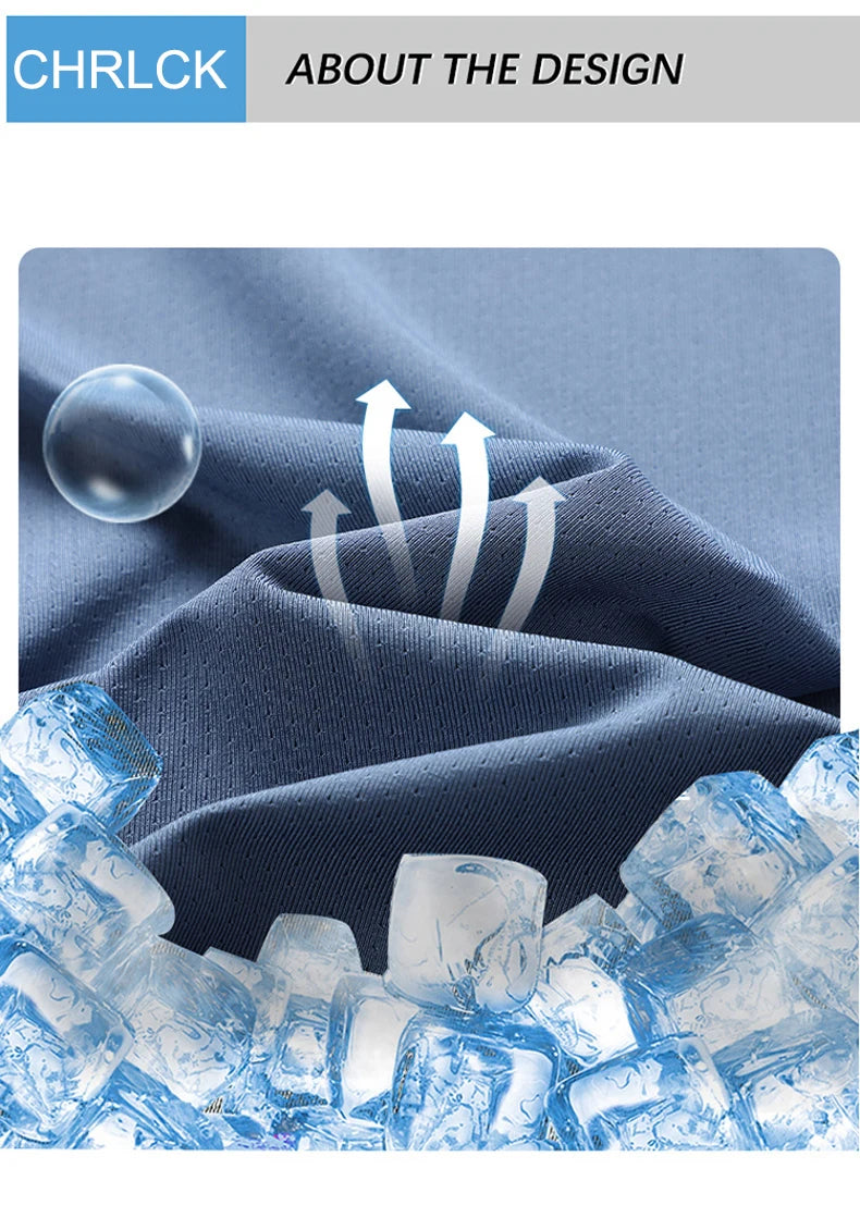 T-shirts Men's Running Quick Drying T-shirts Breathable Hiking Fishing Tees Soft Elasticity Outdoor Sports Short Shirt Summer
