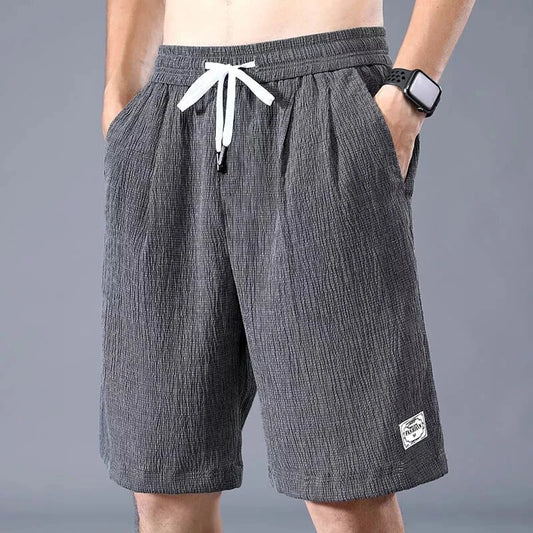 Shorts  Lce Silk Shorts Men's Thin Sports Cropped Pants Loose Straight Leg Cool Breathable New Fashion Trend Casual XL-XXXL