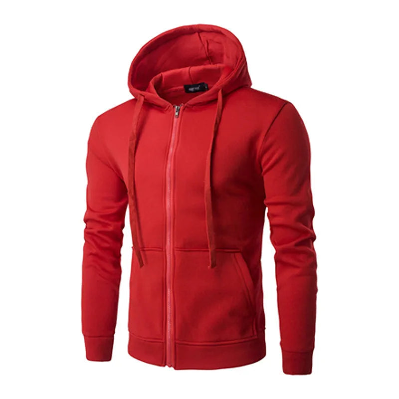JUMPER Men Sweatshirts Long Sleeve Jacket Hoodie Zipper Closure Jacket Male Hoodies Sweatshirt Slim Fit Male Clothing