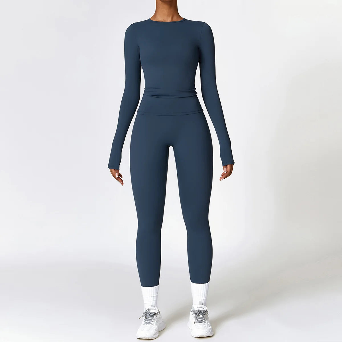 Legging 2PCS Seamless Yoga Set Women Workout Set Sportswear Gym Clothing Fitness Long Sleeve Crop Top High Waist Leggings Sports Suits