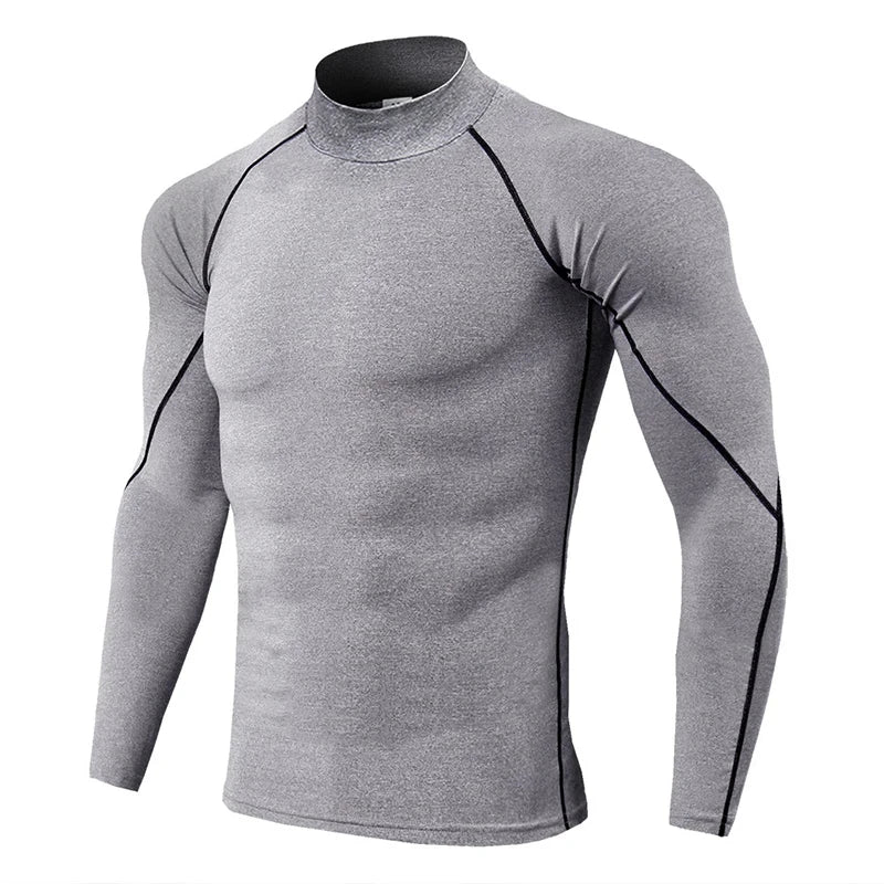 T-shirts Winter Man Compression Shirt Cycling Clothing Warmth Shirt Warm Bottoming Shirt Men Compression T-Shirt Gym Sportswear 2024 New
