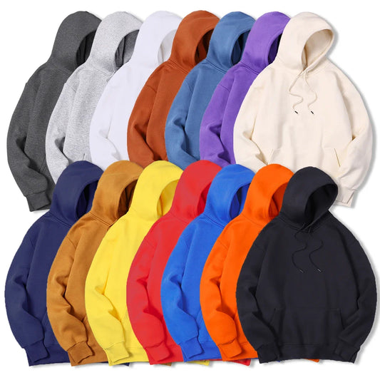 JUMPER Men's Solid Color Hooded Sweaters Men's Warm Wool Sweater Fashionable Street Clothing Loose  Breathable Jersey Brand Hooded