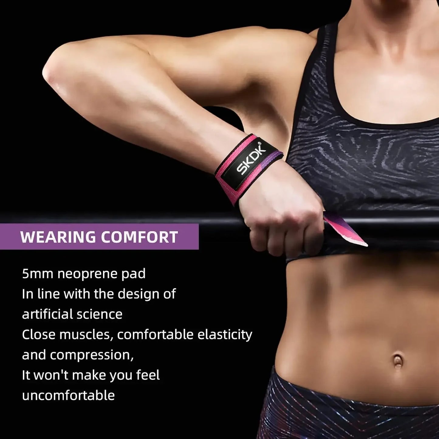 EQP 2Pcs Adjustable Weightlifting Wrist Straps Non-Slip Strength Training Fitness Lifting Support Gym Booster Bands Sports Grip