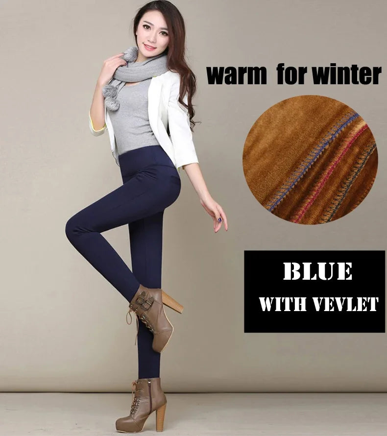 Leggings 6XL Autumn Winter Velvet Leggings for Women High Waist Skinny Legging Long Pants woman Warm Winter Leggings