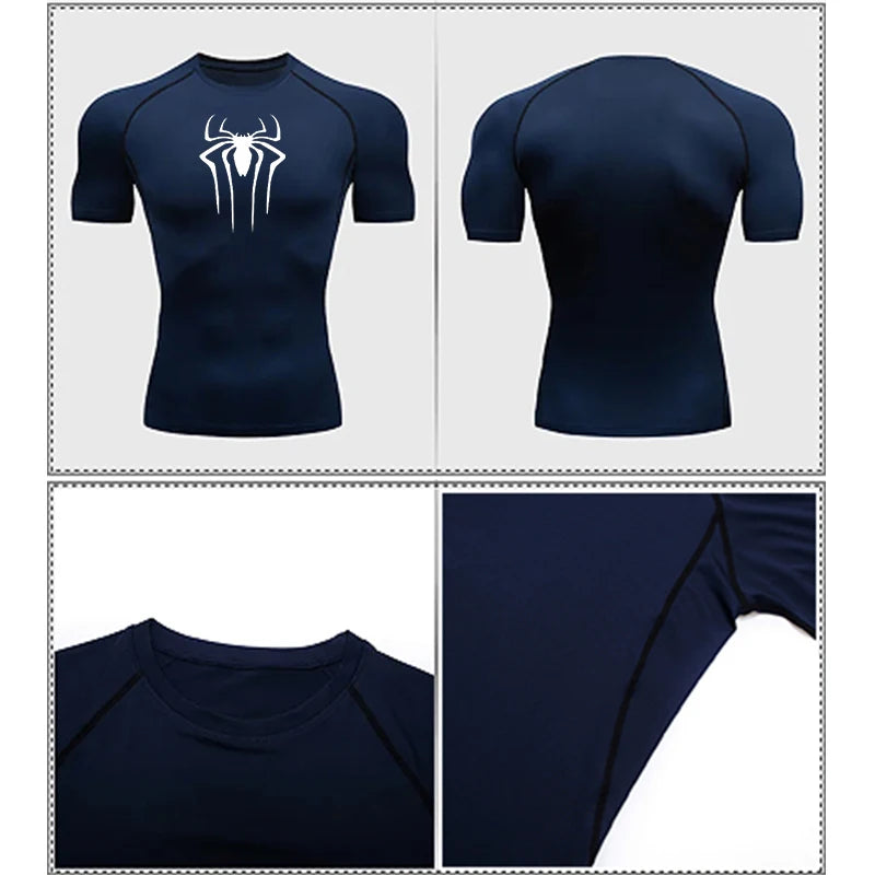 T Shirt Men Short Sleeve Sport Tees Fitness Running Sportsear Men Gym Elastic Quick Dry Jogging T-shirt Tops