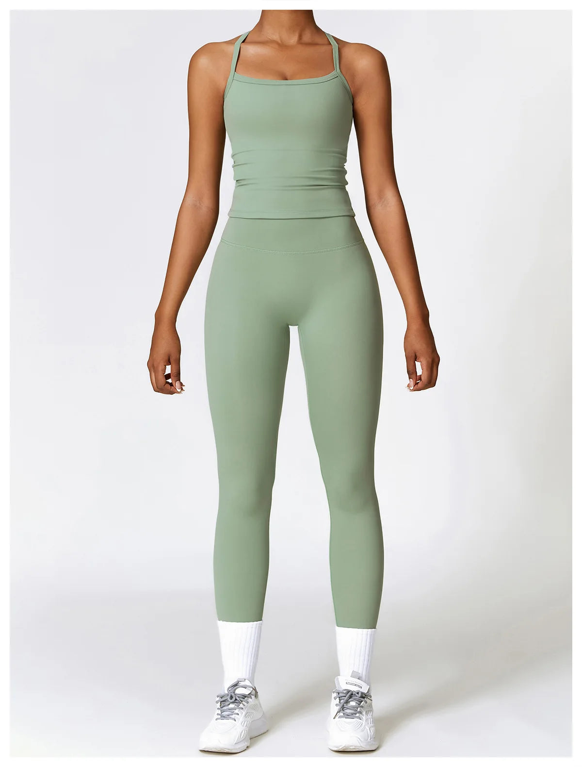 Legging 2PCS Seamless Yoga Set Women Workout Set Sportswear Gym Clothing Fitness Long Sleeve Crop Top High Waist Leggings Sports Suits