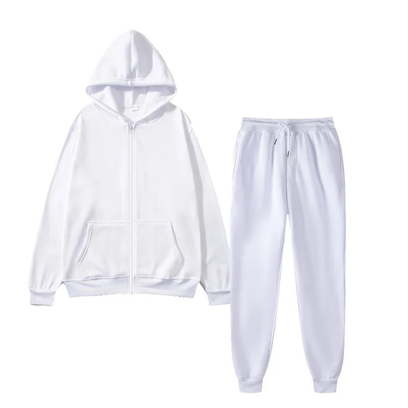 JUMPER New Solid Color Hoodie+pants Two-piece Set Womens Fashionable Casual Sports Set  Size S-3XL Female Suit