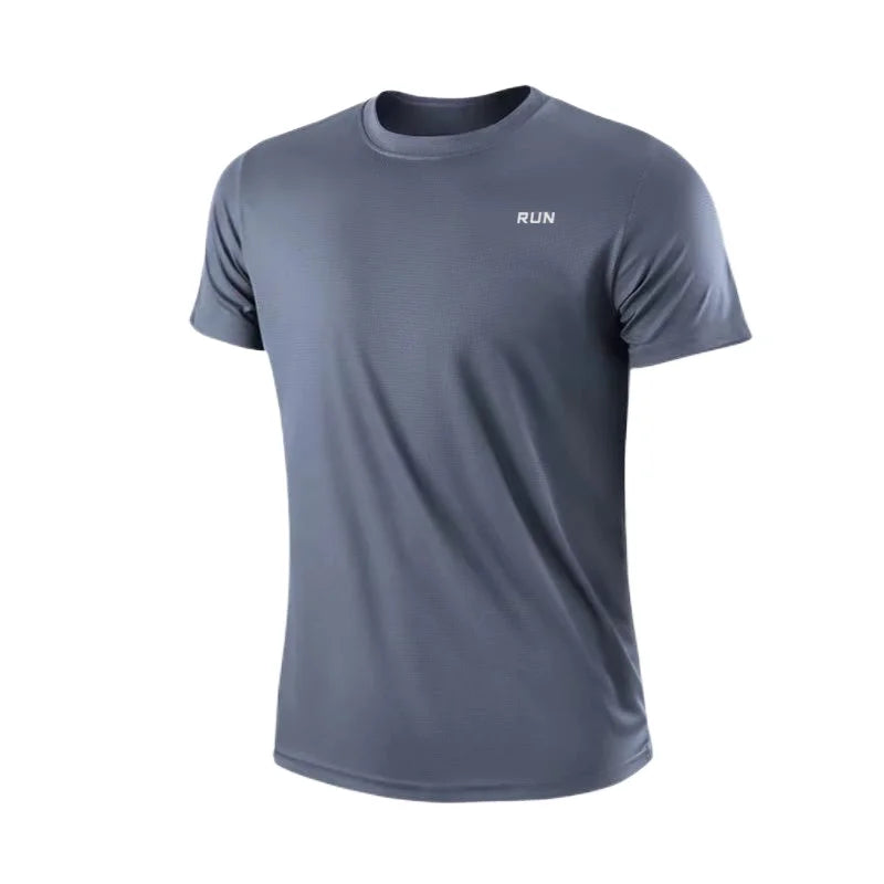 T-shirts Men's Quick Dry Short Sleeve Gym Running Moisture Wicking Round Neck T-Shirt Training Exercise Gym Sport Shirt Tops Lightweight