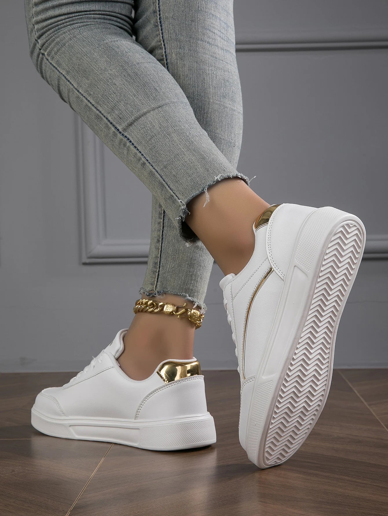 Women Sneakers  Casual Sneakers Leather Platform Sneakers for Women Classics Comfort Skateboarding Shoes Non-Slip