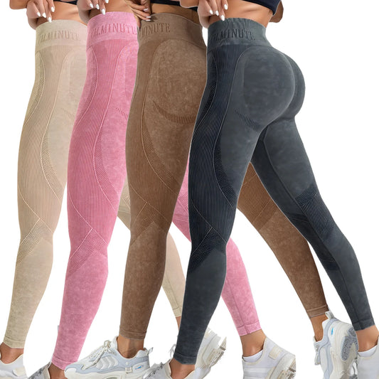 Leggings 2 Pack Women's High Waisted Sexy Butt Lifting Seamless Solid Color Yoga Leggings Elastic And Breathable Fitness Sports Pants