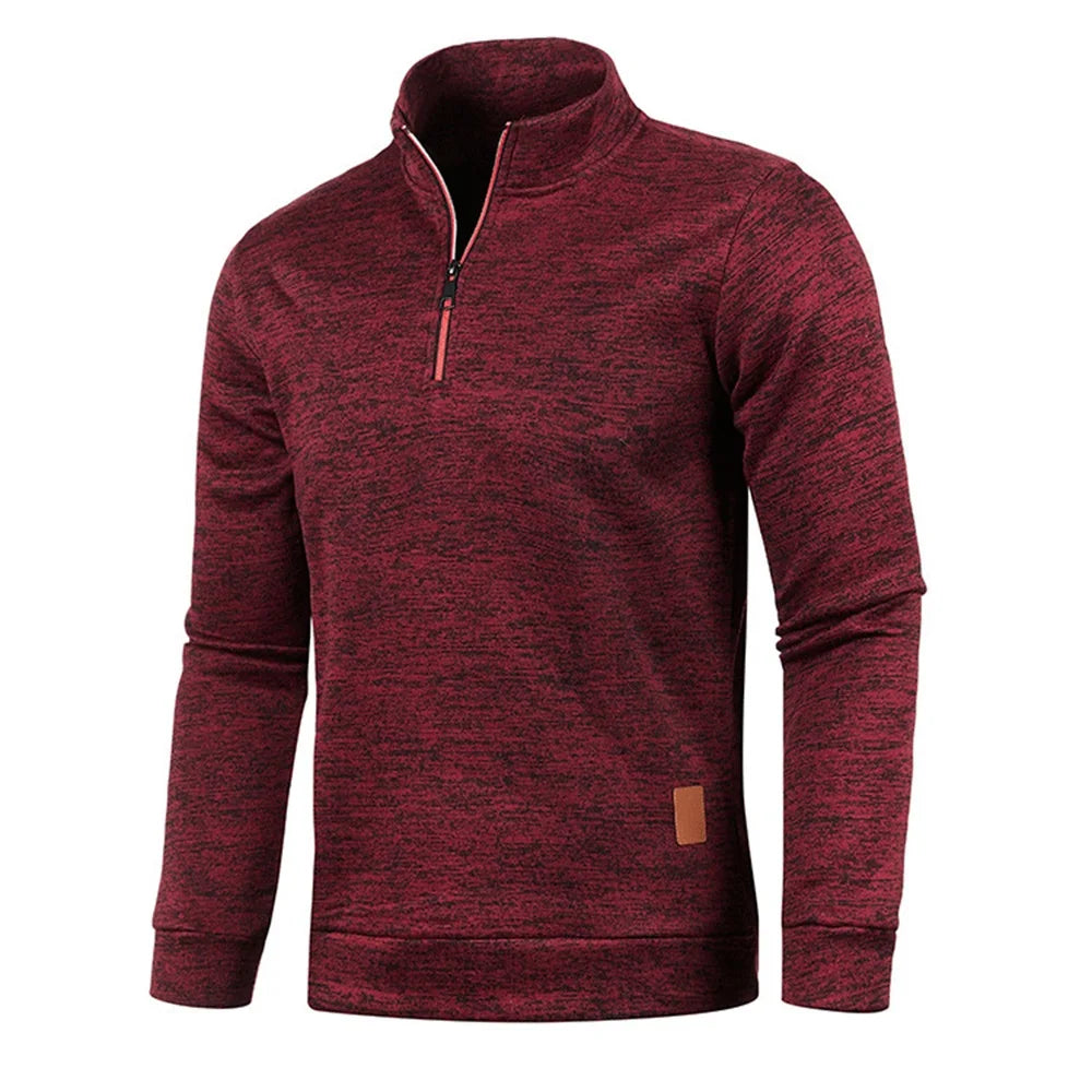 JUMPER Men Sweatshirts Spring Thicker Pullover Half Zipper Pullover for Male Hoody Outdoor Sweatshir Autumn Solid Color Turtleneck Swea