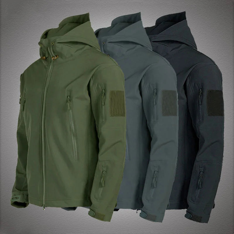 JUMPER Military Shark Skin Soft Shell Jackets Men Tactical Windproof Waterproof jacket men Army Combat Jackets Mens Hooded Bomber Coats
