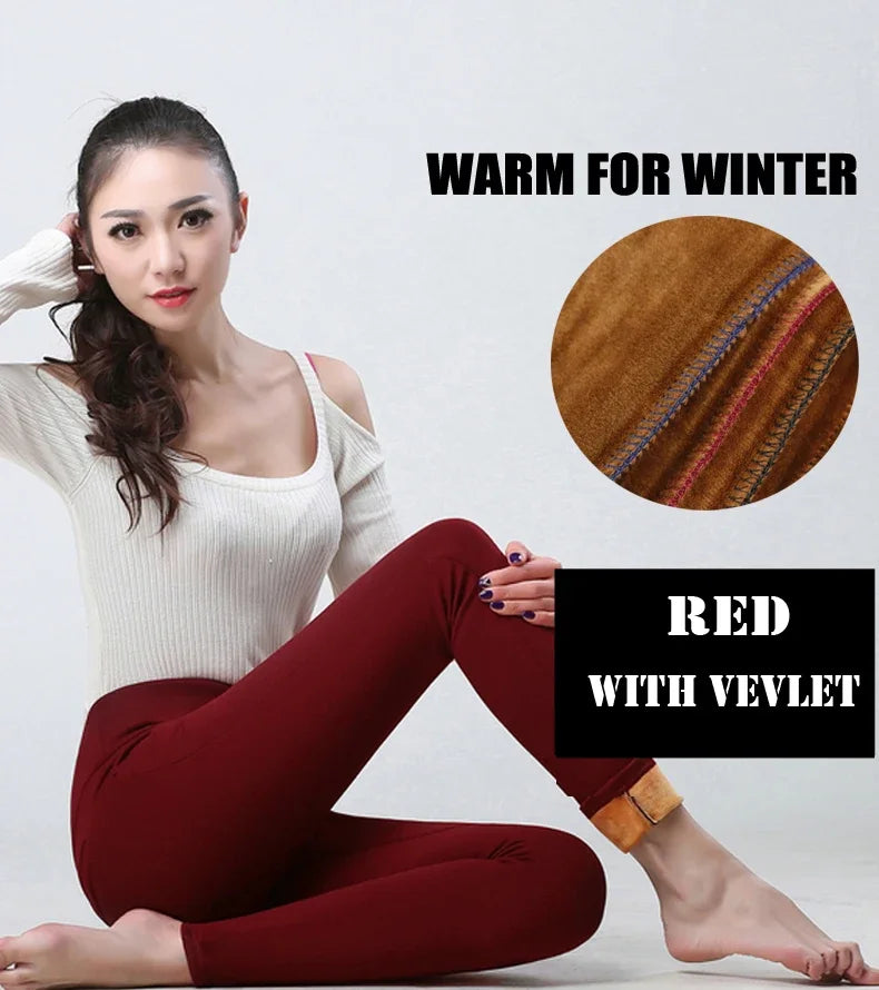 Leggings 6XL Autumn Winter Velvet Leggings for Women High Waist Skinny Legging Long Pants woman Warm Winter Leggings