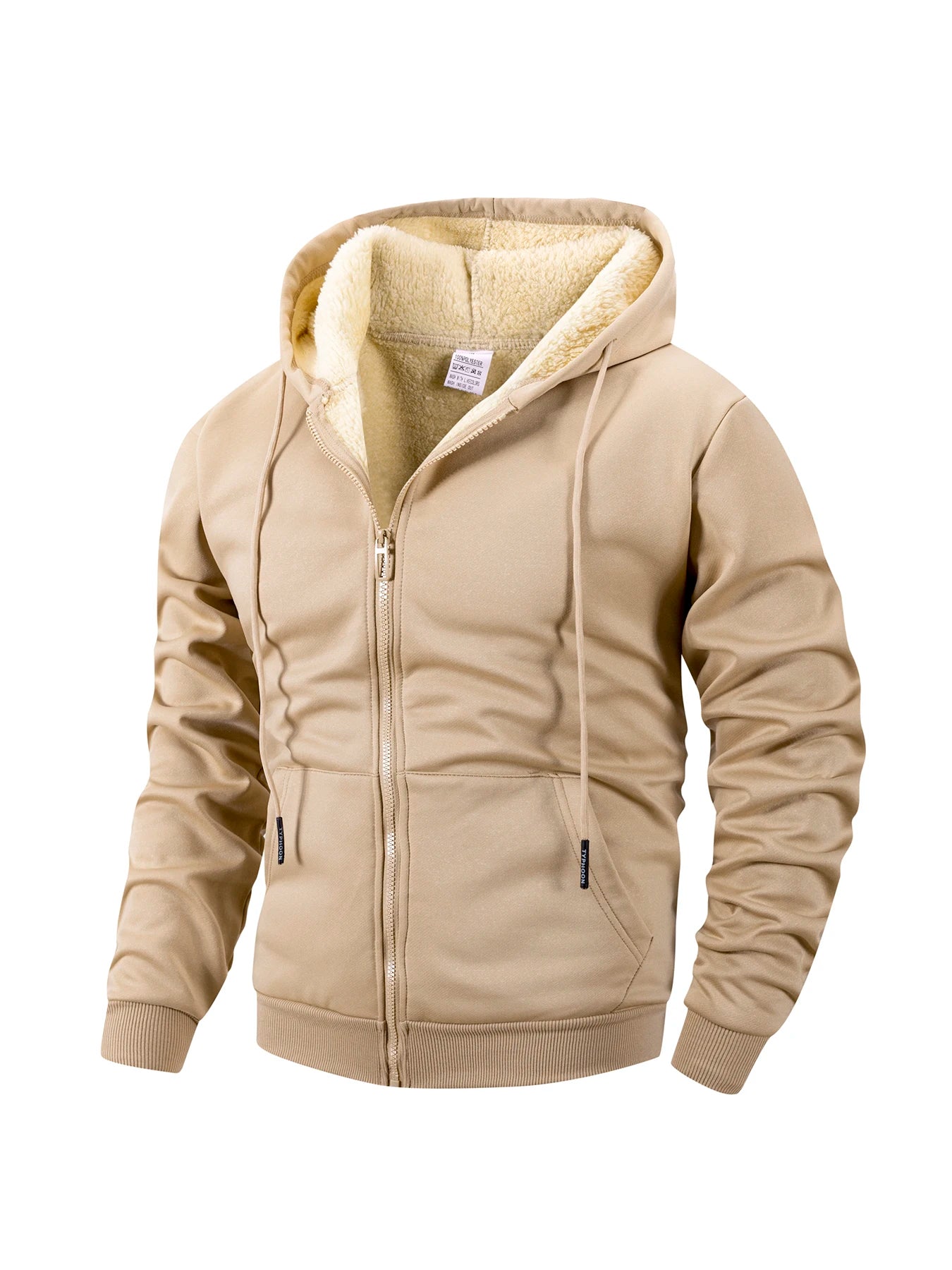 JUMPER Winter Men's Zipper Jacket Fleece Warm Windproof Hoodies Heavyweight Cardigan Casual Sports Long Sleeve Sweatshirts Hooded Coat