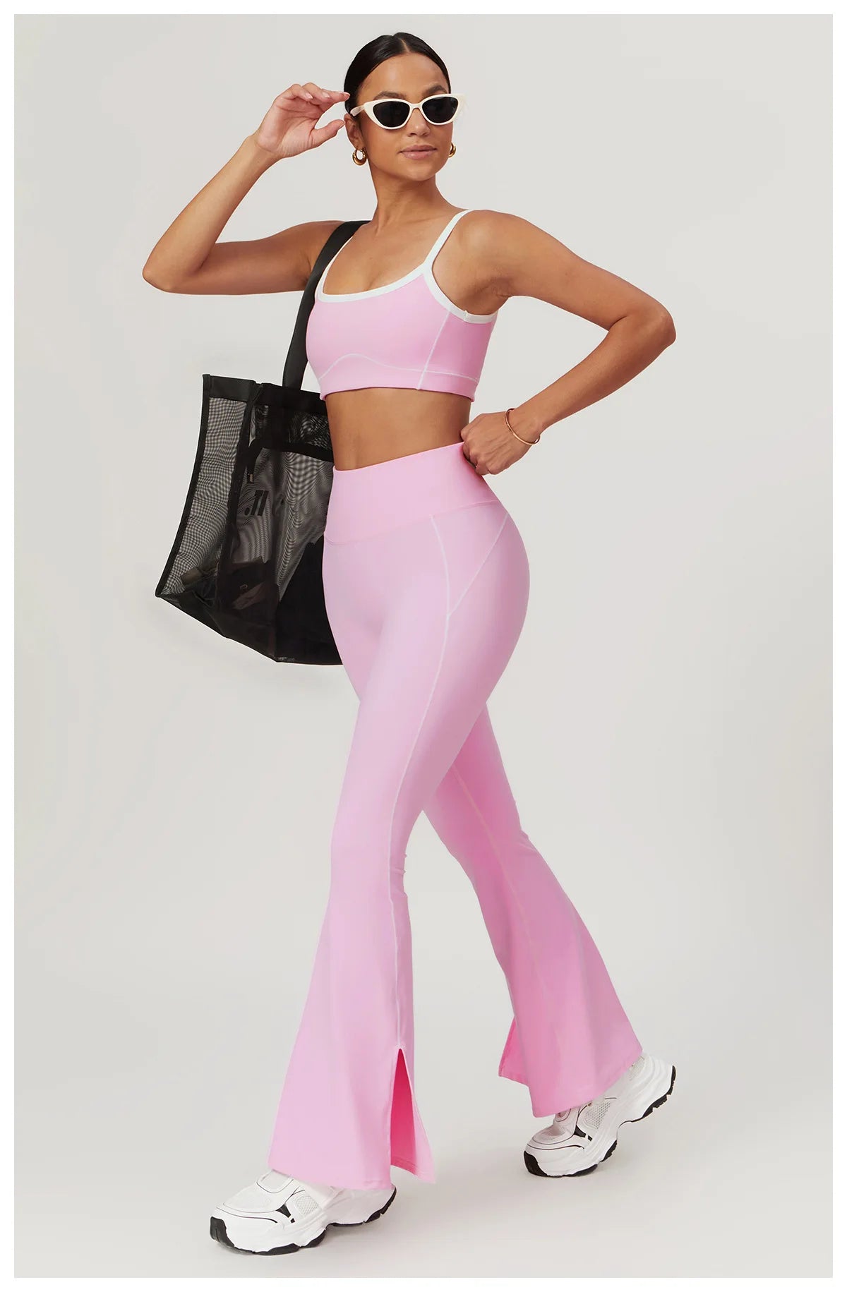 Legging Yoga Set Women Sport Bra Gym Workout Legging High Waist Wide Flare Pant Fitness Sports Shorts Active Wear Suit