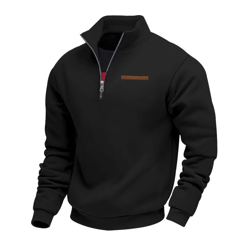 JUMPER fleece long-sleeved men's sweater half zipper loose stand-up collar pullover men's sweater