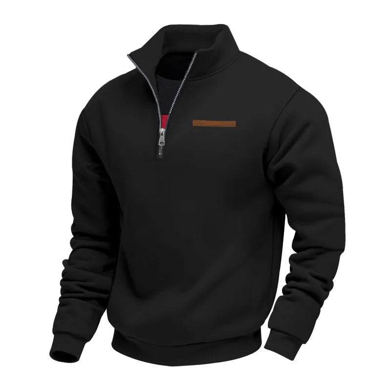 JUMPER fleece long-sleeved men's sweater half zipper loose stand-up collar pullover men's sweater