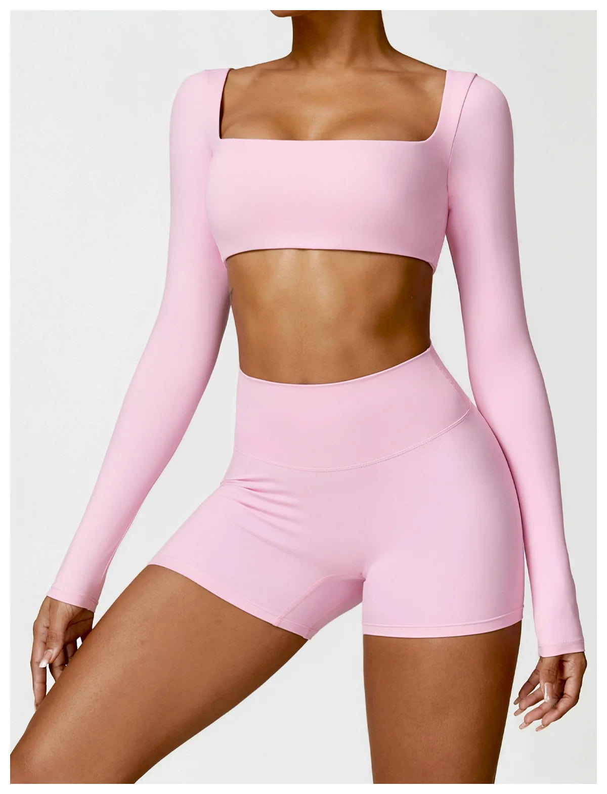 Legging Women Tracksuit Yoga Set 2PCS Sportswear Workout Clothes Athletic Wear Gym Legging Fitness Bra Crop Top Long Sleeve Sports Suits