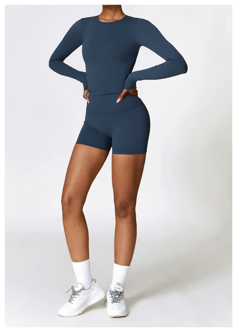 Legging 2PCS Seamless Yoga Set Women Workout Set Sportswear Gym Clothing Fitness Long Sleeve Crop Top High Waist Leggings Sports Suits