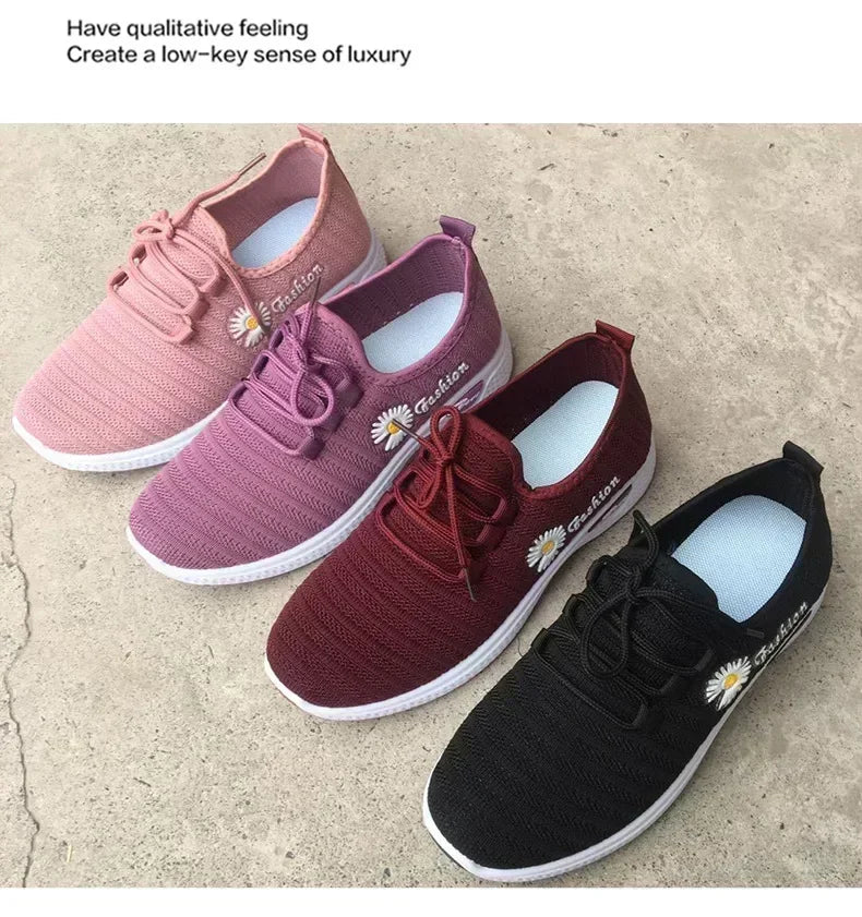 Women Sneakers  light running shoes, net shoes, comfortable soft soled sneakers, women's breathable casual single shoes