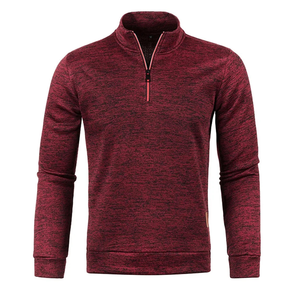 JUMPER Men Sweatshirts Spring Thicker Pullover Half Zipper Pullover for Male Hoody Outdoor Sweatshir Autumn Solid Color Turtleneck Swea