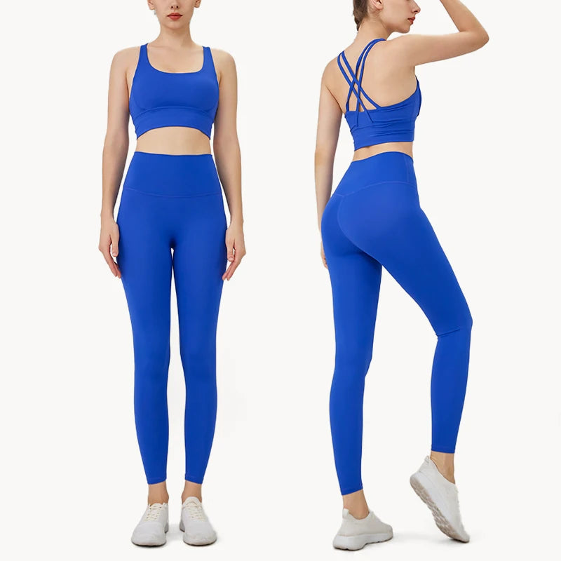 Legging  2 Piece Yoga Clothes Women's Tracksuit Quick Dry Set Breathable Fitness Suit Fitness Clothing Sports Bra Leggings Suit