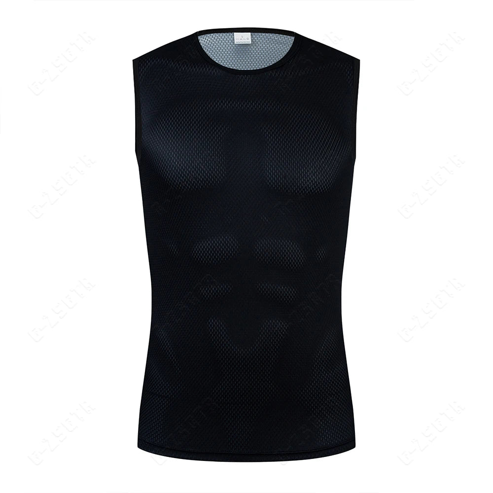 T-shirts Cycling Base Layer Reflective Underwear White Cycling Jersey Sport Vest Men Undershirt Quick Dry Elastici Vest Road Bike Jersey