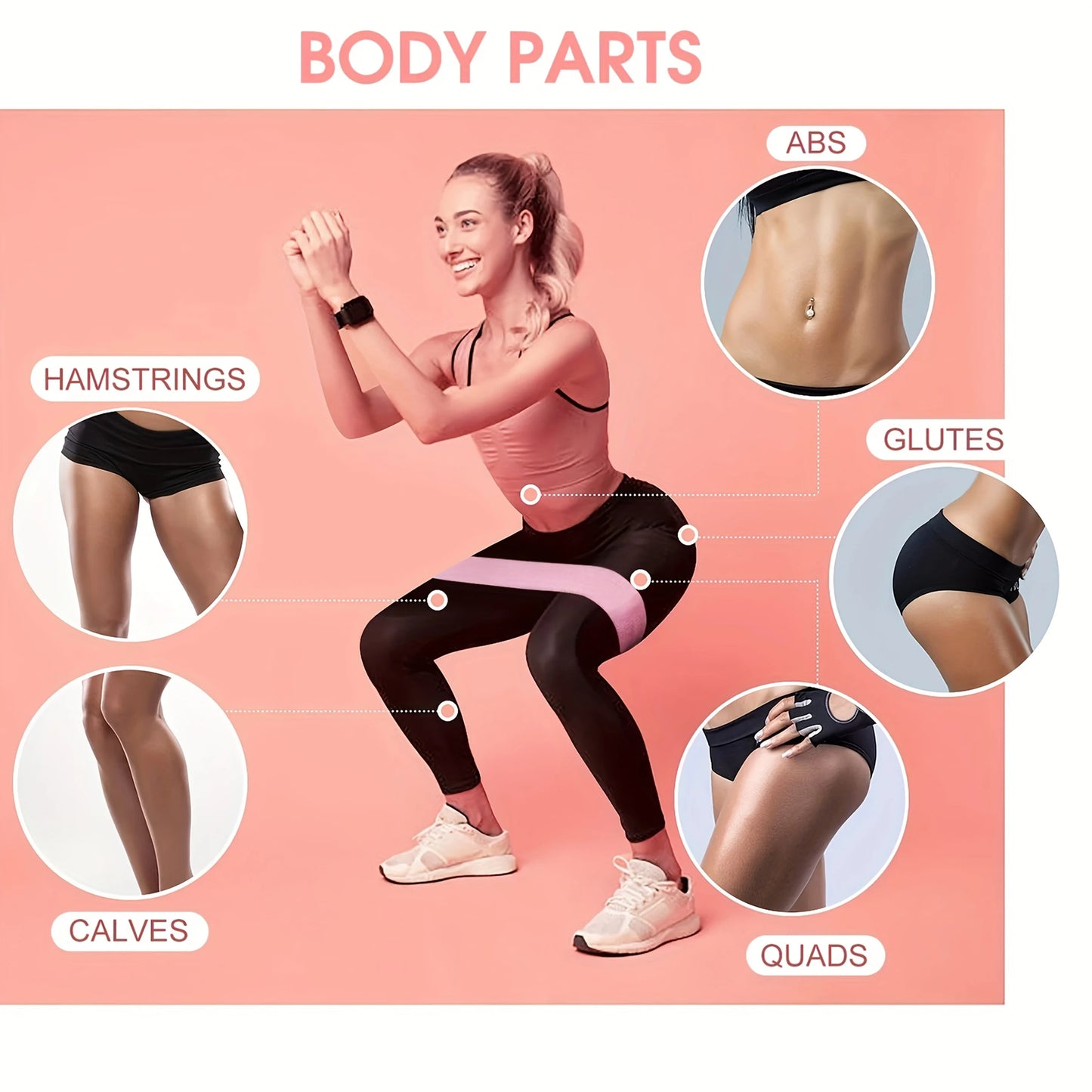 EQP Fabric Resistance Hip Booty Bands Elastic Glute Thigh Workout Squat Circle Stretch Fitness Strips Loops Yoga Gym Equipment