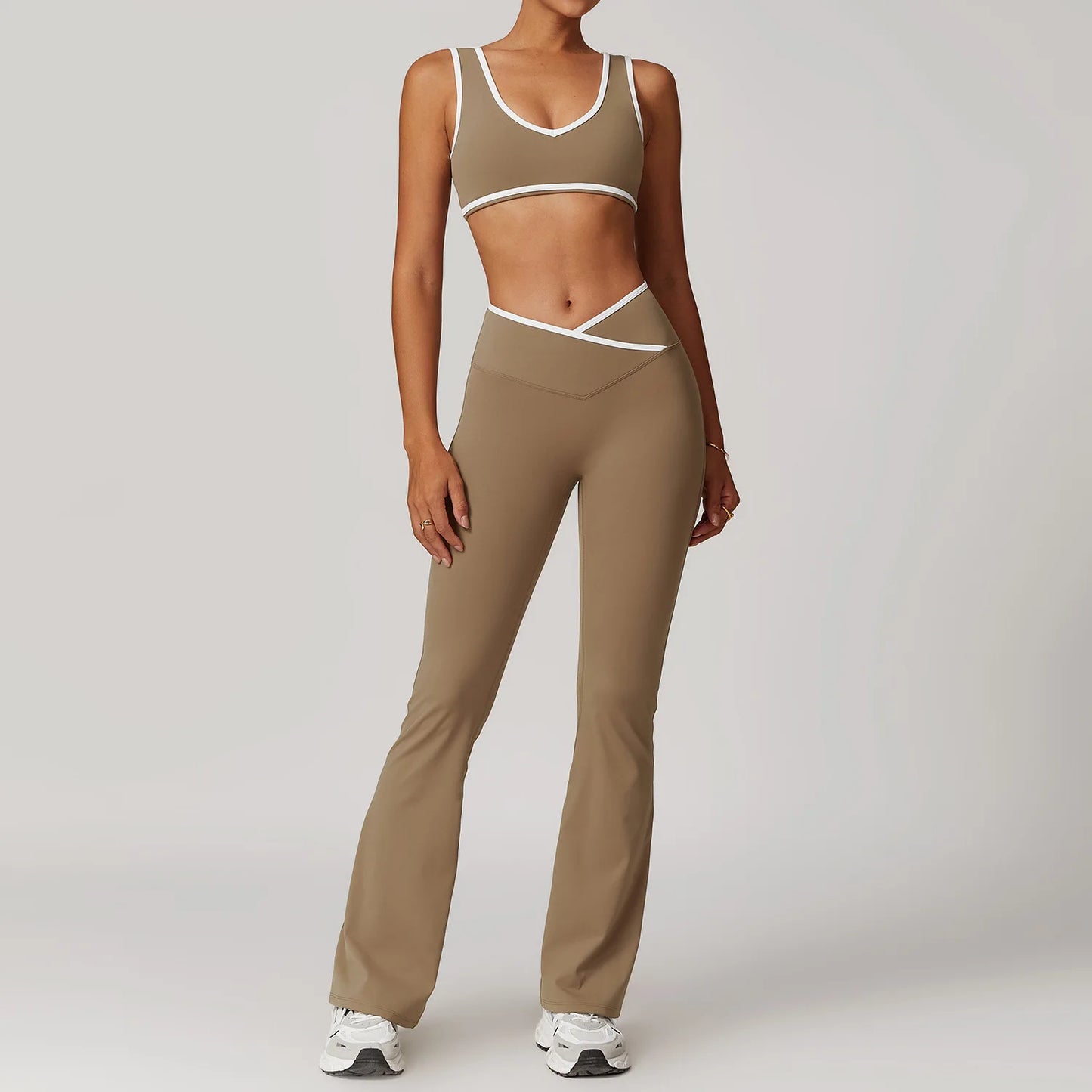 Legging Yoga Set 2 Pieces Workout Outfits Fitness Sportswear Gym Tracksuit High Waist Leggings Sports Bra Athletic Wear Women Clothes