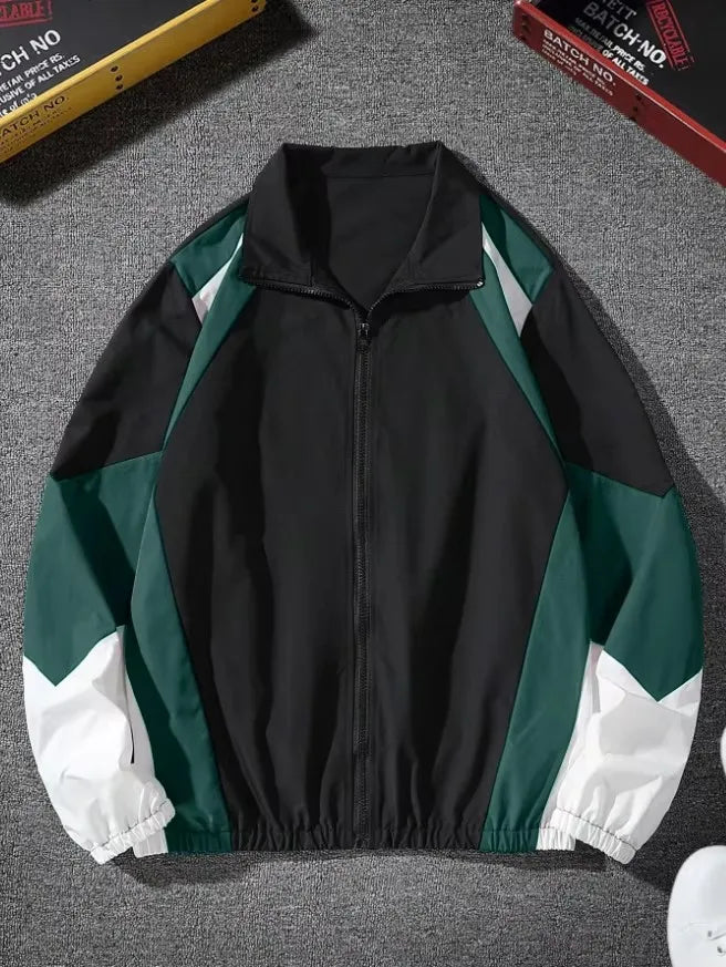 JUMPER Men's color-blocked jacket, lightweight, casual, travel, windproof and wear-resistant, high-quality fabric, boyfriend gift