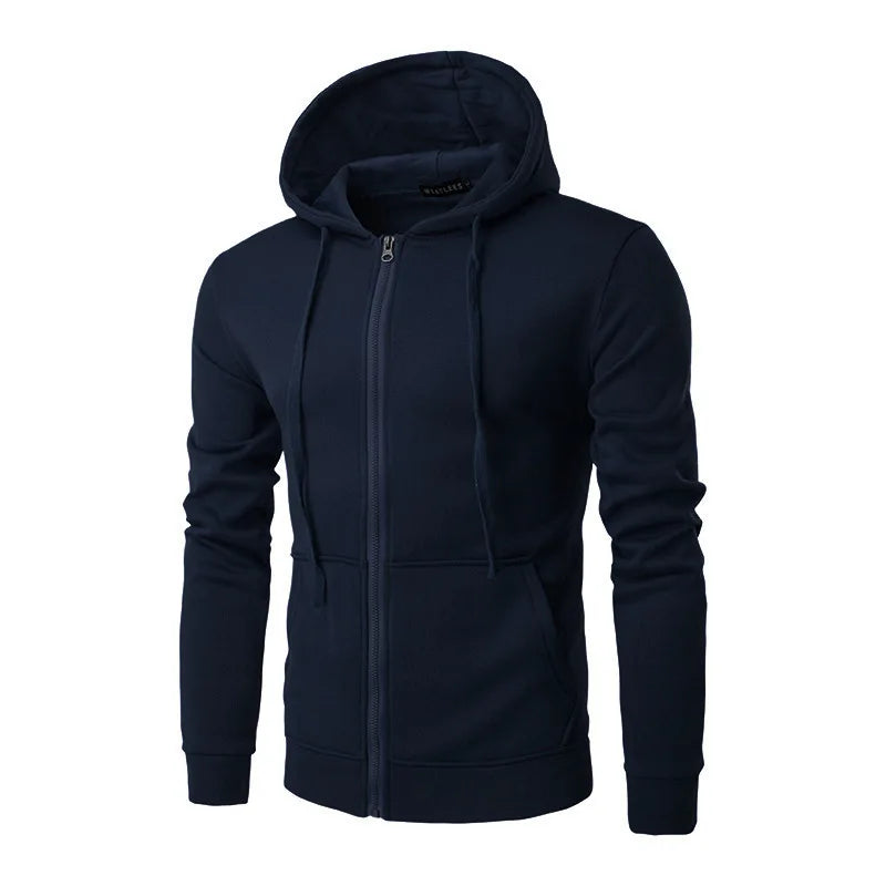 JUMPER Men Sweatshirts Long Sleeve Jacket Hoodie Zipper Closure Jacket Male Hoodies Sweatshirt Slim Fit Male Clothing