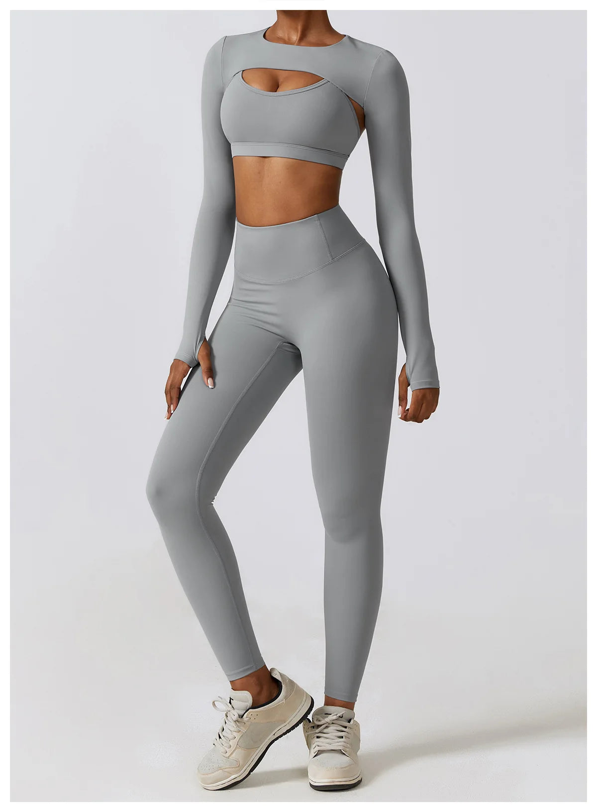 Legging Women's Sportswear Yoga Set Workout Clothes Athletic Wear Sports Gym Legging 2/3PCS Fitness Bra Crop Top Long Sleeve Yoga Suit