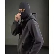 JUMPER Men and women Balaclava Y2K Gothic Harajuku winter new item double hooded sweatshirt men's hooded mask zipper sportswear