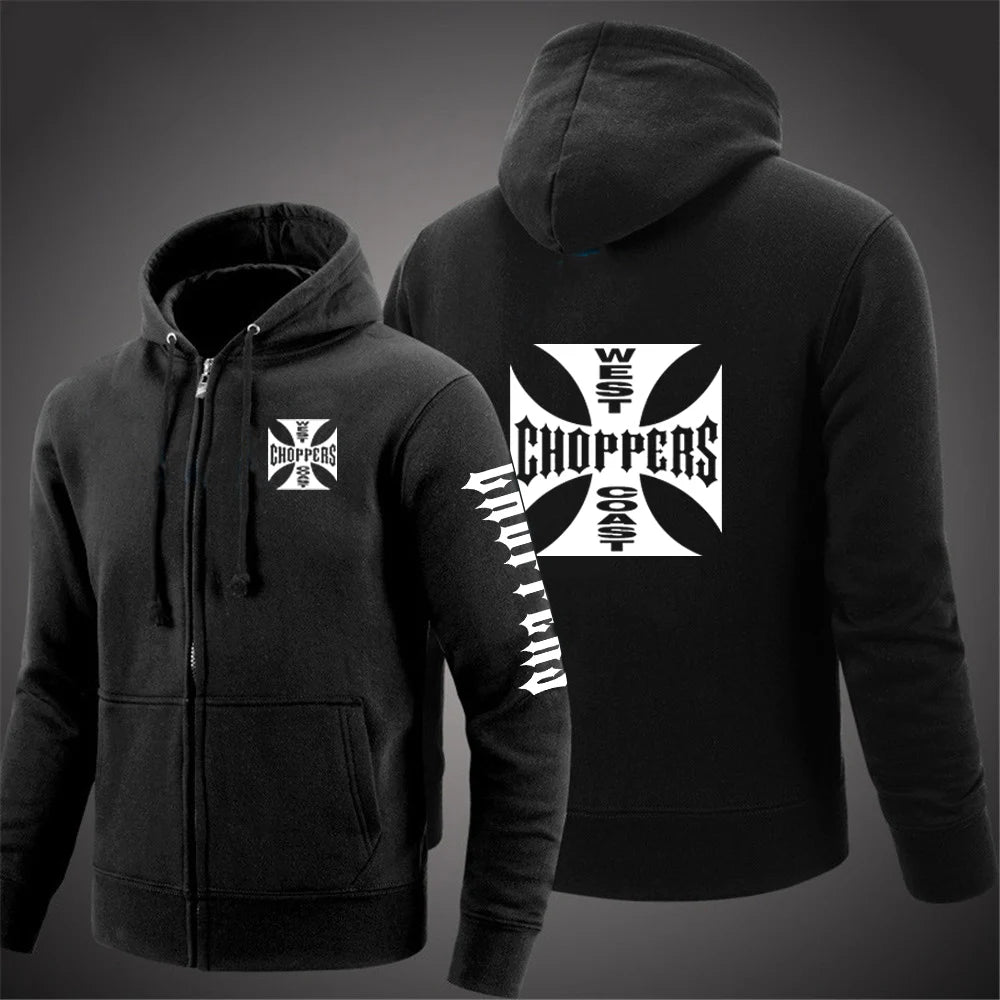 JUMPER West Coast Choppers 2024 New Spring Autumn Mens Solid Color Zipper Pullover Sweater Warm Long-sleeved Comfortable Versatile Caot