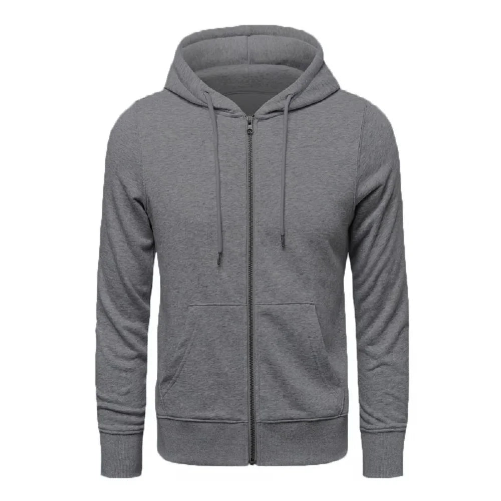 JUMPER Trendy Hoodies Men Retro Harajuku Solid color High quality Jacket Streetwear Solid Zip Up Casual Loose Sweatshirt Clothes