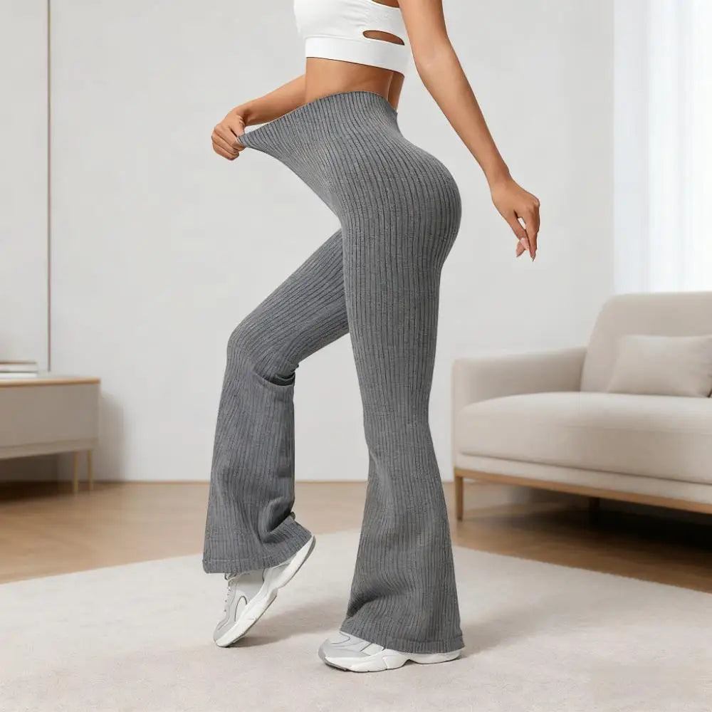 Leggings Breathable Flared Trousers Yoga-to-Street Chic Athleisure Fitness Pants Trendy Women's High-Waisted Yoga Gym Wear 4-Way Stretch