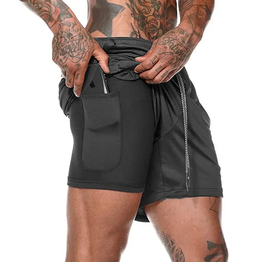 Shorts  Sportswear Double-deck Running Shorts 2 In 1 Beach Bottoms Summer Gym Fitness Training Jogging Short Pants Men