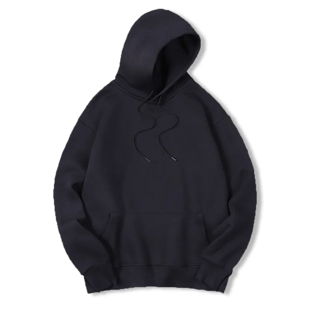 JUMPER Men's Solid Color Hooded Sweaters Men's Warm Wool Sweater Fashionable Street Clothing Loose  Breathable Jersey Brand Hooded