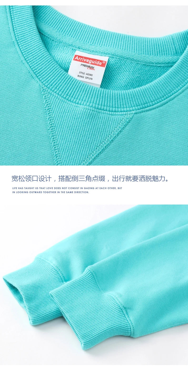 JUMPER Tight Match Heavy Inverted Triangle Loose Versatile Solid Cotton Vintage Autum Winter Long Sleeve Round Neck Sweater