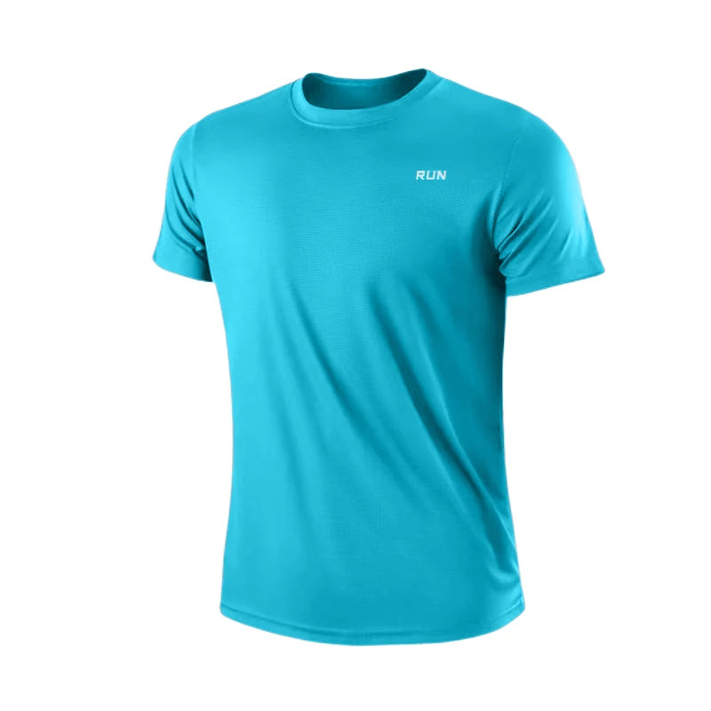 T-shirts Men's Quick Dry Short Sleeve Gym Running Moisture Wicking Round Neck T-Shirt Training Exercise Gym Sport Shirt Tops Lightweight
