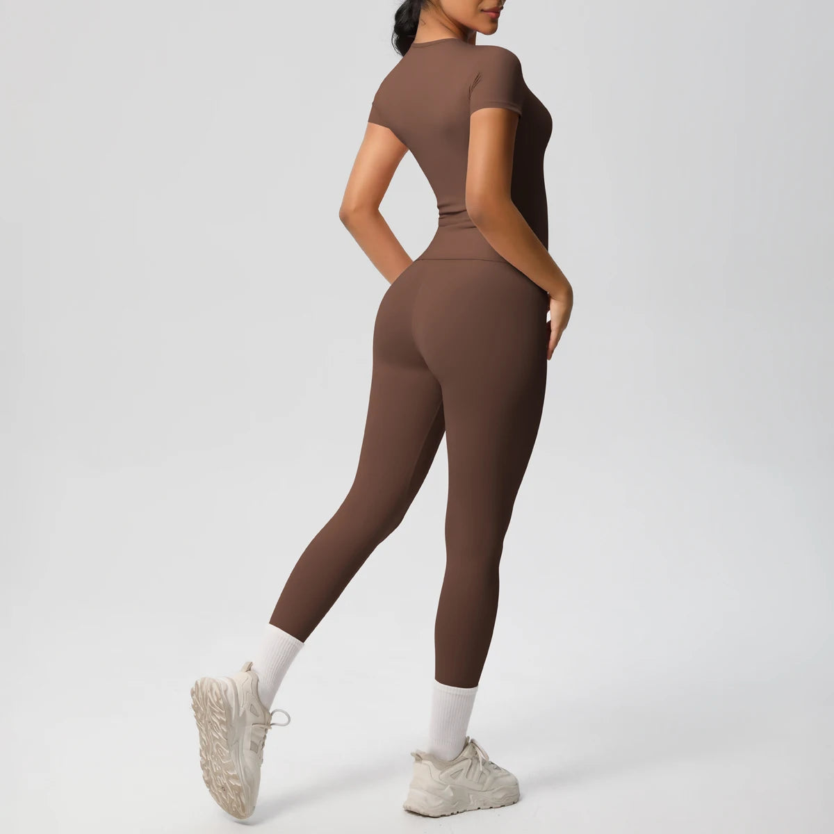 Legging Women 2pcs Patchwork Sport Yoga Suit Gym Sports Crop Tops Sexy Bodycon Crop Tube Top Workout Leggins Booty Bum Leggins