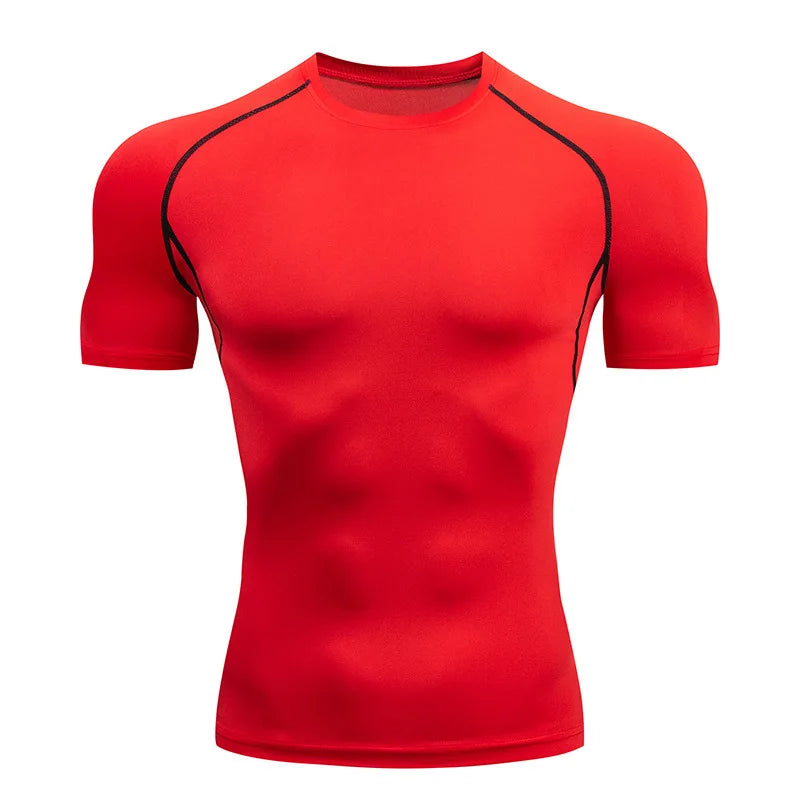 T Shirt Fitness Tight Short Sleeve Tshirt Training Jogging Shirts Gym Sportswear Quick Dry Rashgard
