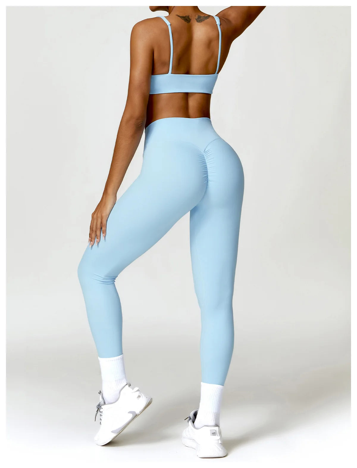 Legging Women Tracksuit Yoga Set 2PCS Sportswear Workout Clothes Athletic Wear Gym Legging Fitness Bra Crop Top Long Sleeve Sports Suits
