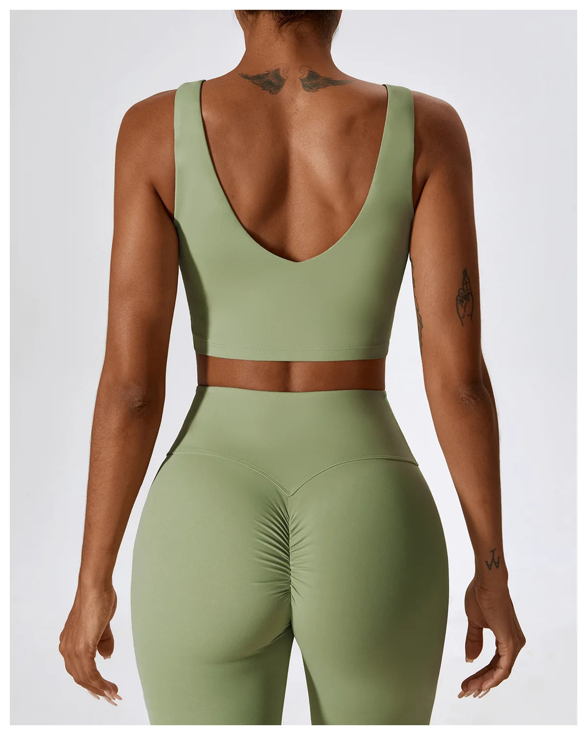 Legging Yoga Set 2PCS Seamless Women Sportswear Workout Clothes Athletic Wear Gym Legging Fitness Bra Crop Top Long Sleeve Sports Suits