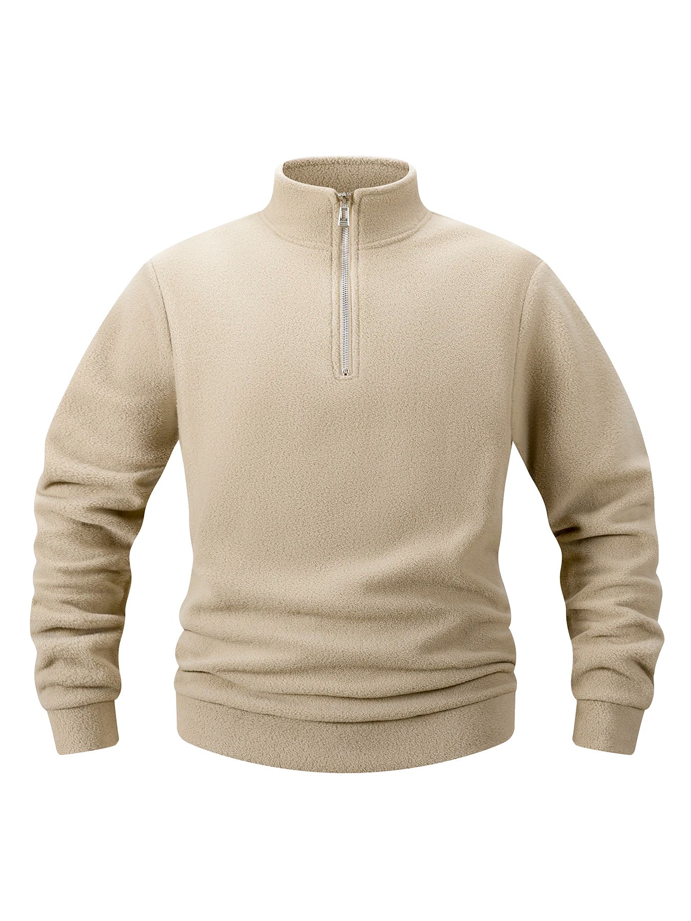 Men Casual Fleece Sweatshirts Tops Men Sport Classic Stand Collar Sweatshirts Men’s Quarter Zip Hoodie Basic Pullover 3XL